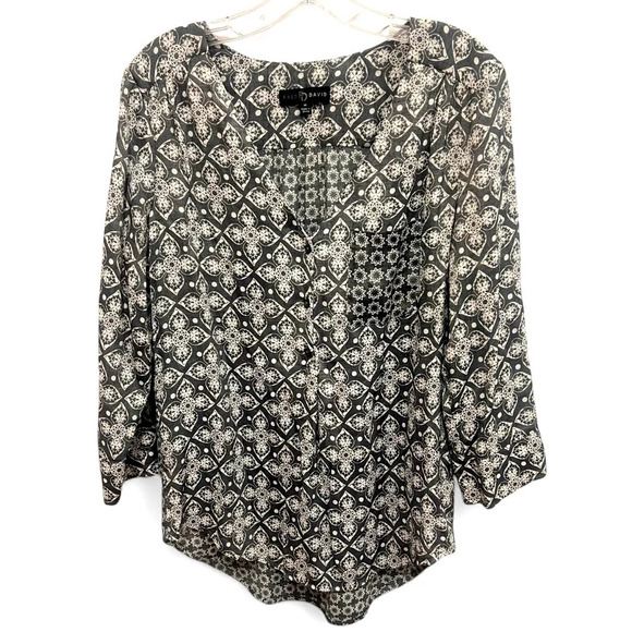 Fred David Grey Blouse Hi Low Hem with front pocket size medium - Picture 1 of 9
